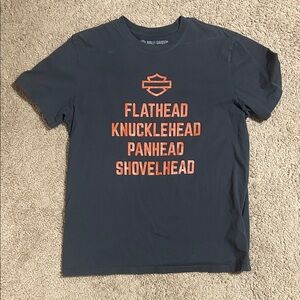 Harley-Davidson Dark Gray Tee with Vibrant Orange Print